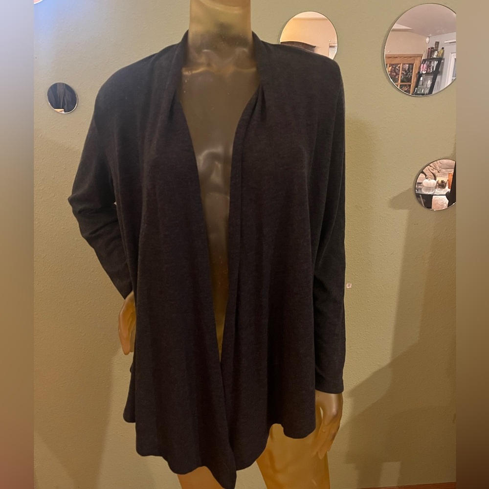 Women’s Open Front Dark Gray Cardigan